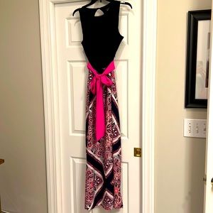 Jessica Howard navy and pink maxi dress, size 12